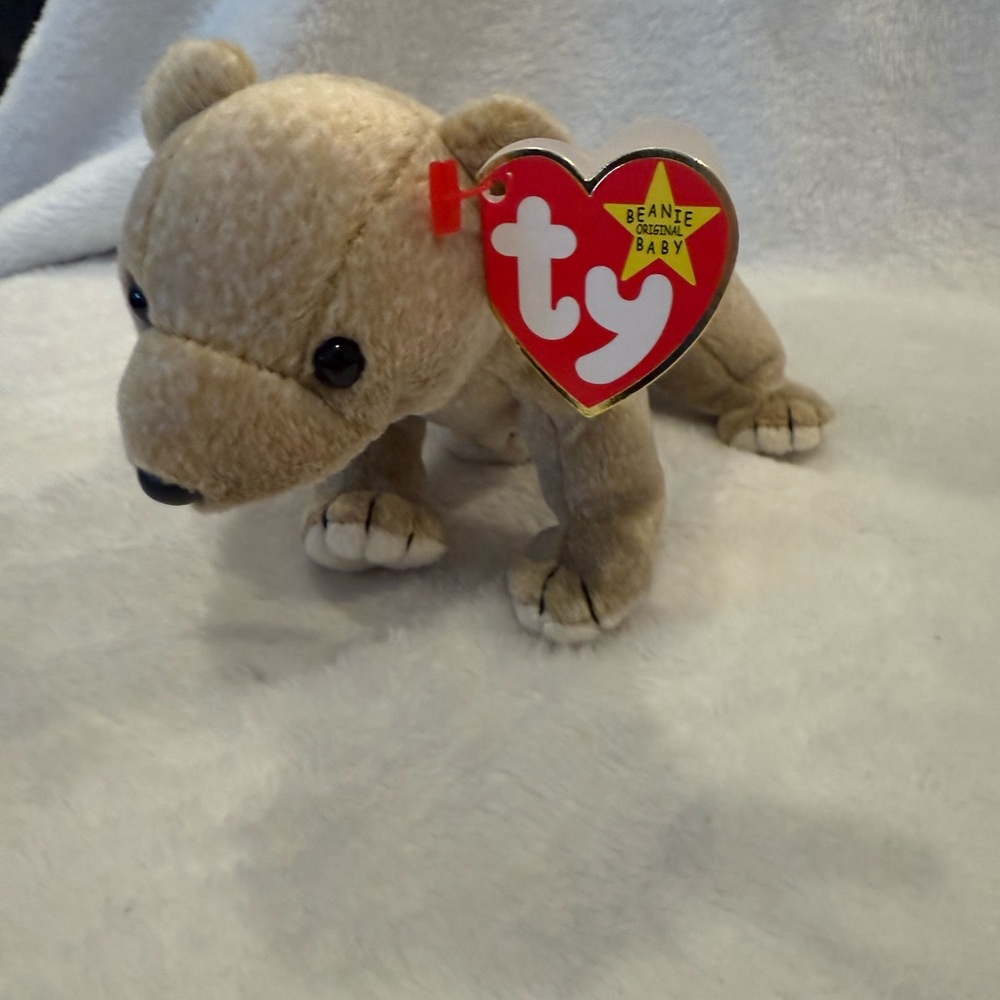 Ty Almond Plush Toy - Cream and Black